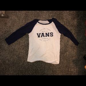 Navy and white Vans baseball tee